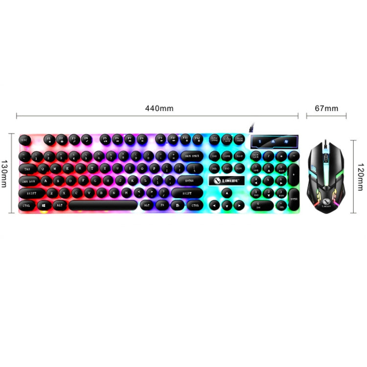 LIMEIDE GTX300 104 Keys Retro Round Key Cap USB Wired Mouse Keyboard, Cable Length: 1.4m, Colour: Punk Single Keyboard White - Wired Keyboard by LIMEIDE | Online Shopping South Africa | PMC TechLife | Buy Now Pay Later Mobicred