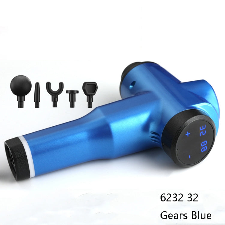 Muscles Relax Massager Portable Fitness Equipment Fascia Gun, Specification: 6232 32 Gears Blue(EU Plug) - free shipping - PMC TechLife - Order now!