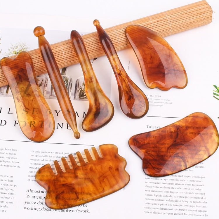 Resin Scraping Sheet Massage Facial Tendon Stick Beauty Salon Shave Board Acupuncture Pen, Color Classification: Amber Relaxing Stick - free shipping - PMC TechLife - Order now!