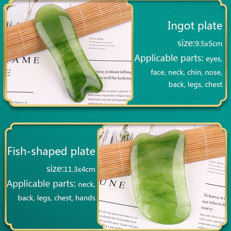 Resin Scraping Sheet Massage Facial Tendon Stick Beauty Salon Shave Board Acupuncture Pen, Color Classification: Emerald Green Ingot Board - free shipping - PMC TechLife - Order now!
