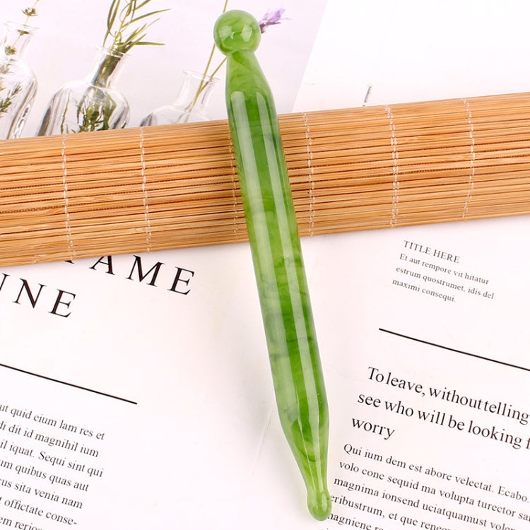Resin Scraping Sheet Massage Facial Tendon Stick Beauty Salon Shave Board Acupuncture Pen, Color Classification: Emerald Green Spot Stick - free shipping - PMC TechLife - Order now!