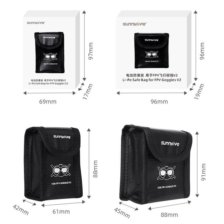 For DJI FPV Glasses Battery Sunnylife FV-DC261 Battery Explosion-proof Bag - Case & Bags by PMC TechLife | Online Shopping South Africa | PMC TechLife | Buy Now Pay Later Mobicred