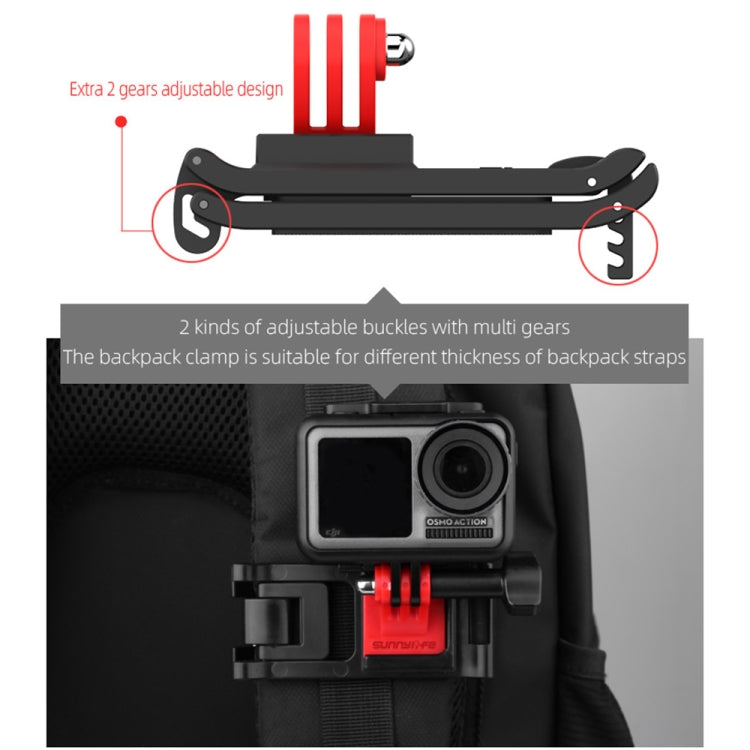 Sunnylife TY-Q9266 for Insta360 GO / DJI Osmo Action / GoPro Mount Bracket Stabilizer Backpack Clip with Screw - Backpack Clip by Sunnylife | Online Shopping South Africa | PMC TechLife | Buy Now Pay Later Mobicred