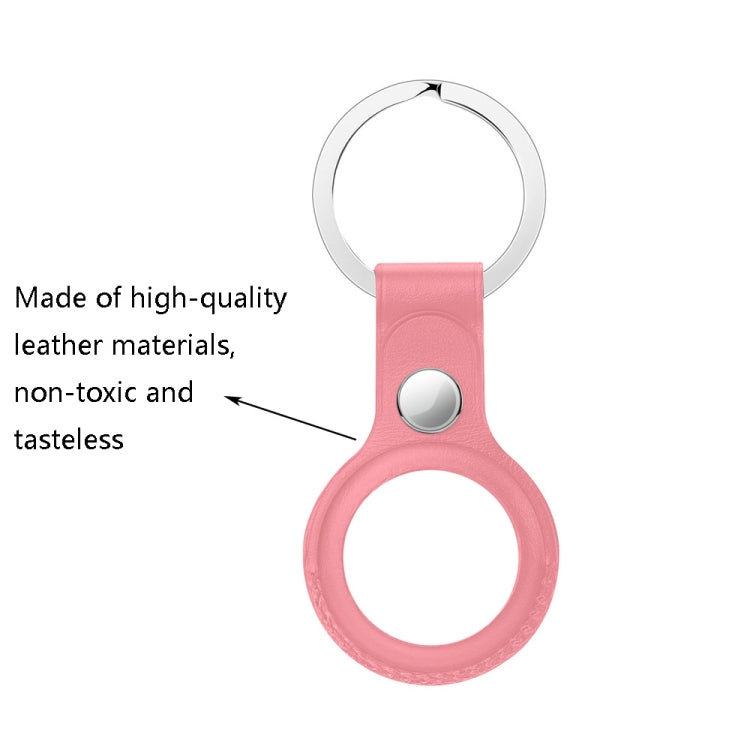 Anti-scratch Top-layer Cowhide Leather Protective Cover with Hanging Buckle for AirTag(Big Red) - Other by PMc TechLife | Online Shopping South Africa | PMc TechLife | Buy Now Pay Later Mobicred