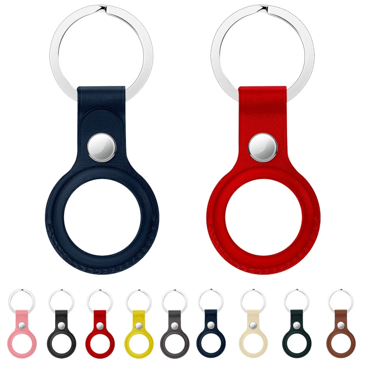 Anti-scratch Top-layer Cowhide Leather Protective Cover with Hanging Buckle for AirTag(Black) - Other by PMc TechLife | Online Shopping South Africa | PMc TechLife | Buy Now Pay Later Mobicred