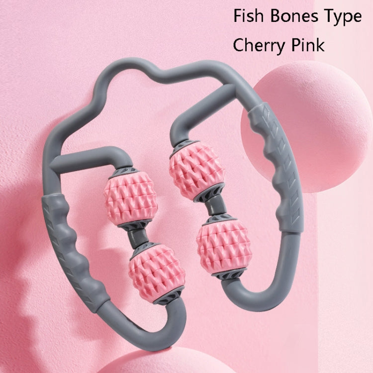 Foam Shaft Muscle Massage Roller Yoga Roller Fitness Supplies(Fish Bones Type Cherry Pink) - free shipping - PMC TechLife - Order now!