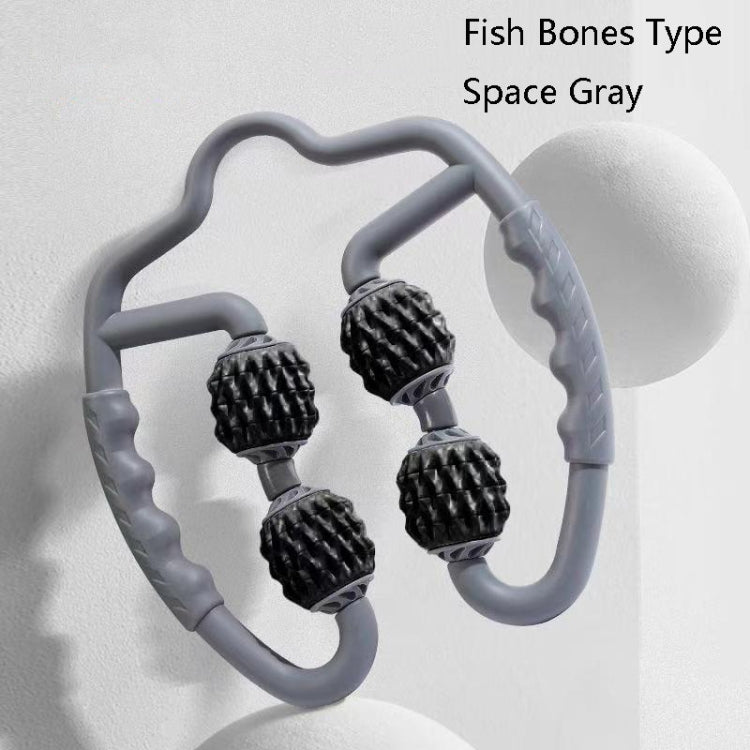 Foam Shaft Muscle Massage Roller Yoga Roller Fitness Supplies(Fish Bones Type Space Gray) - free shipping - PMC TechLife - Order now!