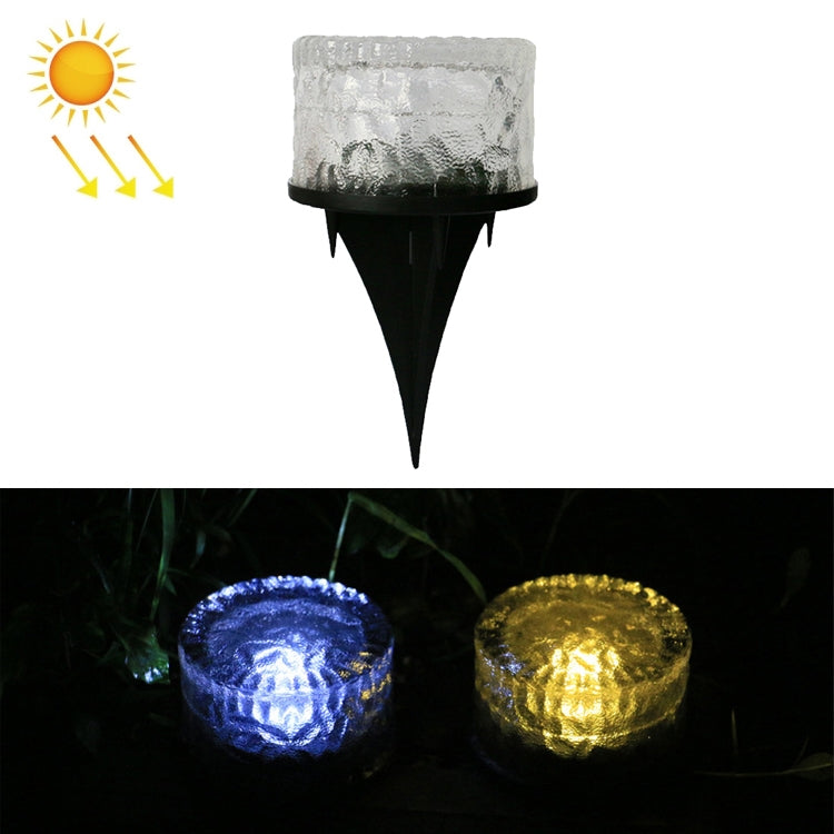 Outdoor Solar Buried Lamp Round Glass Floor Street Light Garden Ice Brick Waterproof Lamp(White Light) - Buried Lights by PMc TechLife | Online Shopping South Africa | PMc TechLife | Buy Now Pay Later Mobicred
