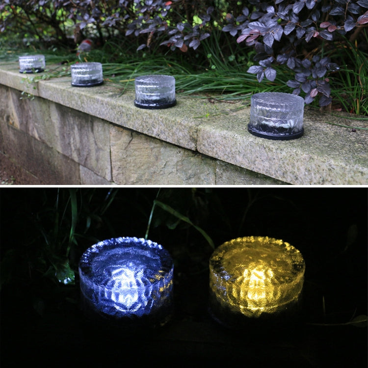 Outdoor Solar Buried Lamp Round Glass Floor Street Light Garden Ice Brick Waterproof Lamp(Warm Light) - Buried Lights by PMc TechLife | Online Shopping South Africa | PMc TechLife | Buy Now Pay Later Mobicred