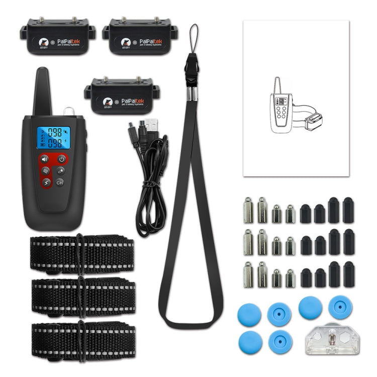 PaiPaitek PD526-3 Anti-Barking Device Dog Electric Shock Collar Training Dog Remote Control Pet Training Equipment - free shipping - PMC TechLife - Order now!