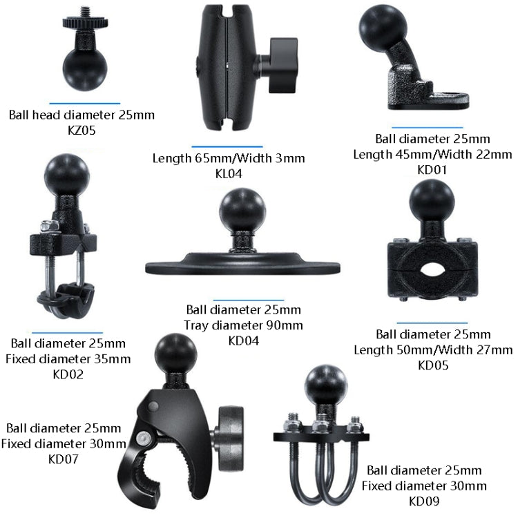 Motorcycle Riding Recorder Bracket Camera Holder, Style: KZ05 + KL04 + KD05 - Holder by PMC Jewellery | Online Shopping South Africa | PMC Jewellery | Buy Now Pay Later Mobicred