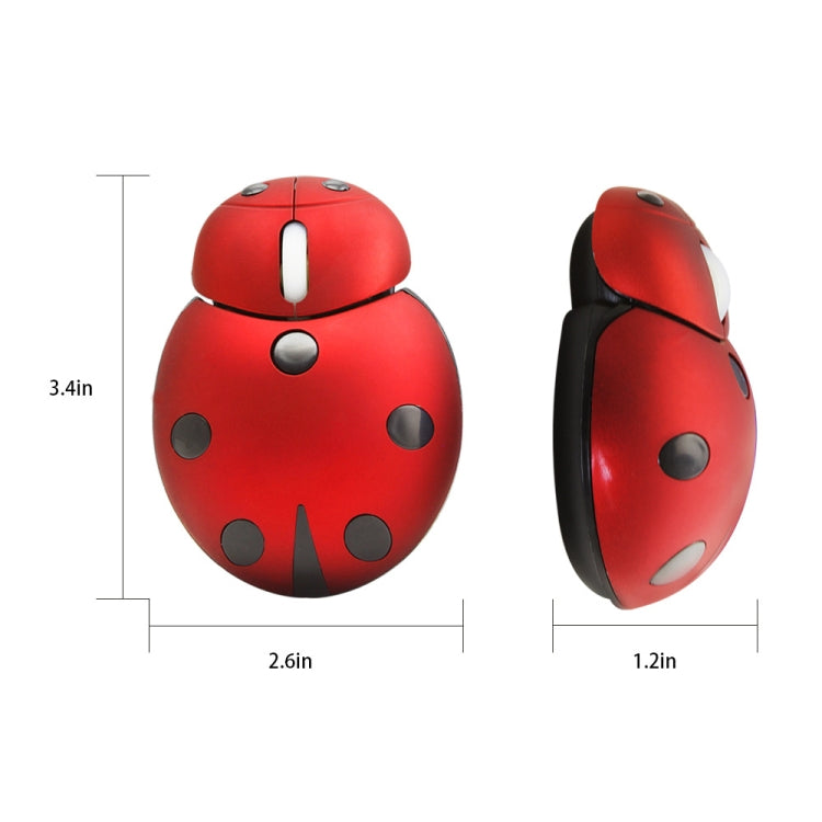 CM0184 3000 DPI 3-keys Mini Ladybug 2.4G Wireless Mouse Personalized Wireless Mouse(Red) - Wireless Mice by PMC TechLife | Online Shopping South Africa | PMC TechLife | Buy Now Pay Later Mobicred