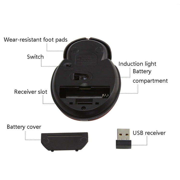 CM0184 3000 DPI 3-keys Mini Ladybug 2.4G Wireless Mouse Personalized Wireless Mouse(Red) - Wireless Mice by PMC TechLife | Online Shopping South Africa | PMC TechLife | Buy Now Pay Later Mobicred