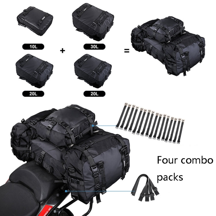 Rhinowalk Multi-Function Motorcycle Rear Seat Bag Combination Rear Shelf Pannier, Colour: Black 10L - Bags & Luggages by Rhinowalk | Online Shopping South Africa | PMC TechLife | Buy Now Pay Later Mobicred