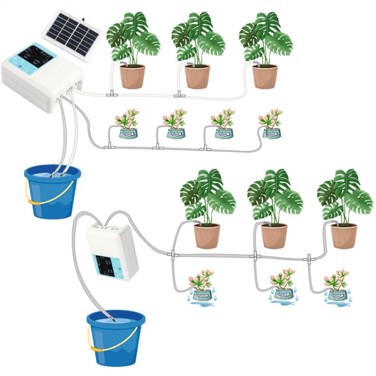 G89456 Solar Intelligent Voice Timing Automatic Flower Watering Device Lazy Plant Dripper, Specification: Single Pump 15 Sets(White) - free shipping - PMc TechLife - Order now!