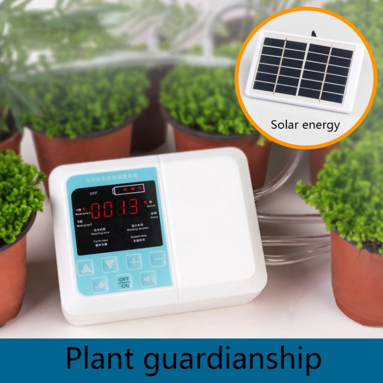 G89456 Solar Intelligent Voice Timing Automatic Flower Watering Device Lazy Plant Dripper, Specification: Double Pump 30 Sets 20M Tube(White) - Watering & Irrigation by PMc TechLife | Online Shopping South Africa | PMc TechLife | Buy Now Pay Later Mobicred