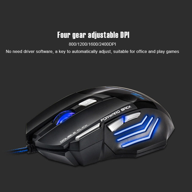 IMICE X7 2400 DPI 7-Key Wired Gaming Mouse with Colorful Breathing Light, Cable Length: 1.8m(Skin Black E-commerce Version) - Wired Mice by IMICE | Online Shopping South Africa | PMC TechLife | Buy Now Pay Later Mobicred