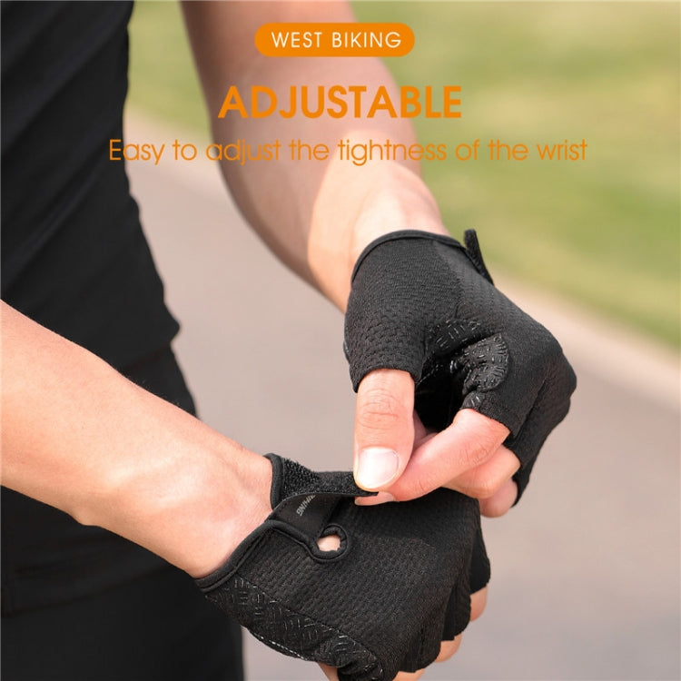 WEST BIKING YP0211218 Cycling Breathable Short Gloves Non-Slip Half Finger Gloves, Size: M(Blue) - Cycling Gloves by WEST BIKING | Online Shopping South Africa | PMC TechLife | Buy Now Pay Later Mobicred
