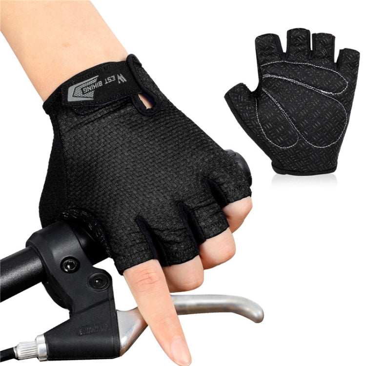 WEST BIKING YP0211218 Cycling Breathable Short Gloves Non-Slip Half Finger Gloves, Size: L(Black) - Cycling Gloves by WEST BIKING | Online Shopping South Africa | PMC TechLife | Buy Now Pay Later Mobicred