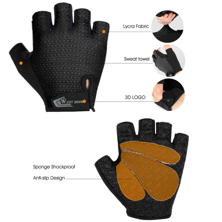 WEST BIKING YP0211218 Cycling Breathable Short Gloves Non-Slip Half Finger Gloves, Size: XL(Red) - Cycling Gloves by WEST BIKING | Online Shopping South Africa | PMC TechLife | Buy Now Pay Later Mobicred