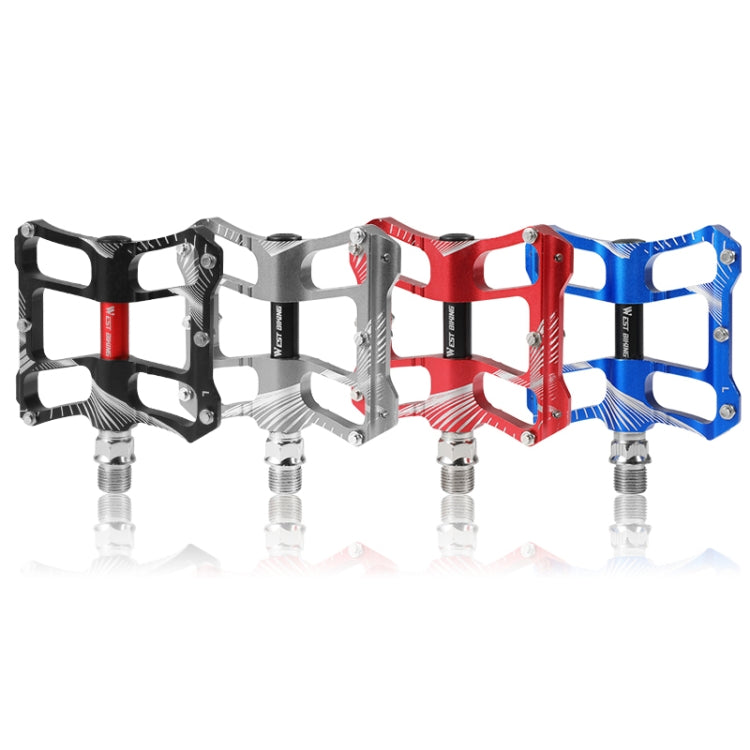 WEST BIKING YP0802080 Bicycle Aluminum Alloy Pedal Riding Foot Pedal Bicycle Accessories(Red) - Pedals by WEST BIKING | Online Shopping South Africa | PMc TechLife | Buy Now Pay Later Mobicred