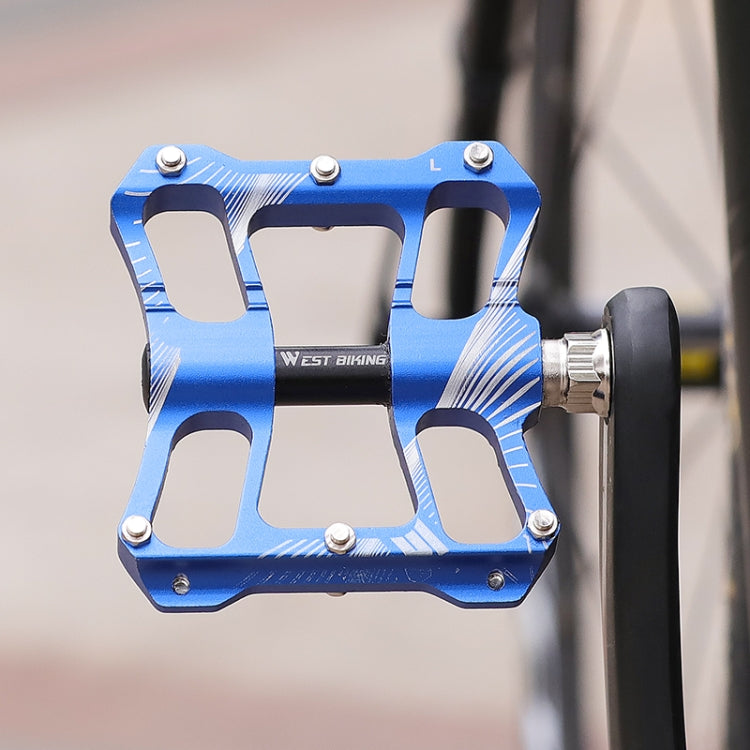 WEST BIKING YP0802080 Bicycle Aluminum Alloy Pedal Riding Foot Pedal Bicycle Accessories(Blue) - Pedals by WEST BIKING | Online Shopping South Africa | PMc TechLife | Buy Now Pay Later Mobicred