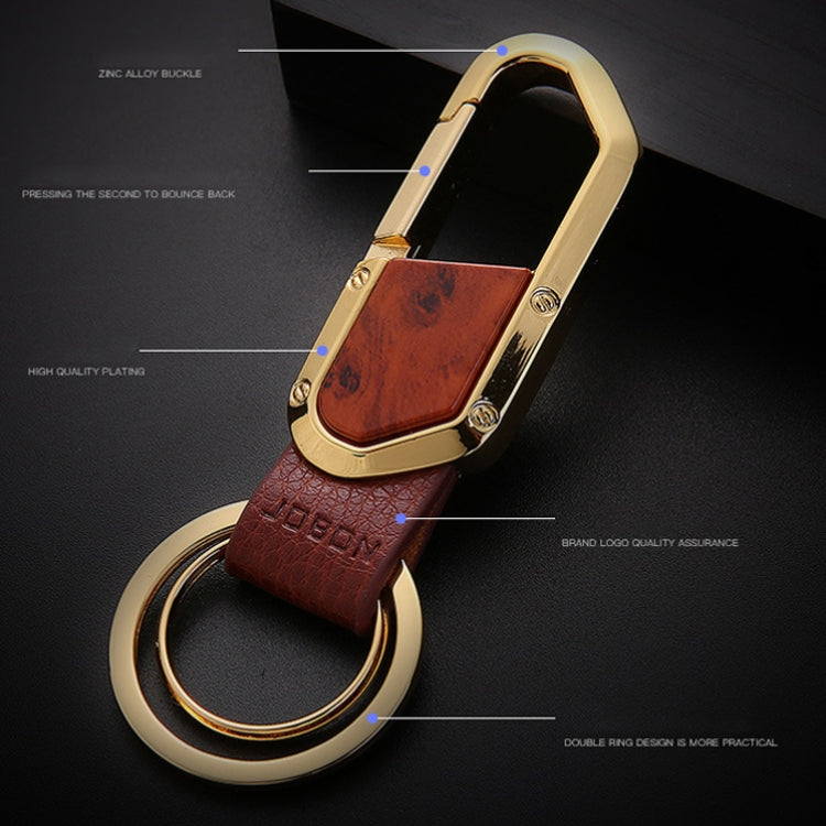 JOBON ZB-106A Business Men Metal Keychain Double Loop Car Pendant Keychain(Brown Chrome) - Key Rings by JOBON | Online Shopping South Africa | PMC TechLife | Buy Now Pay Later Mobicred