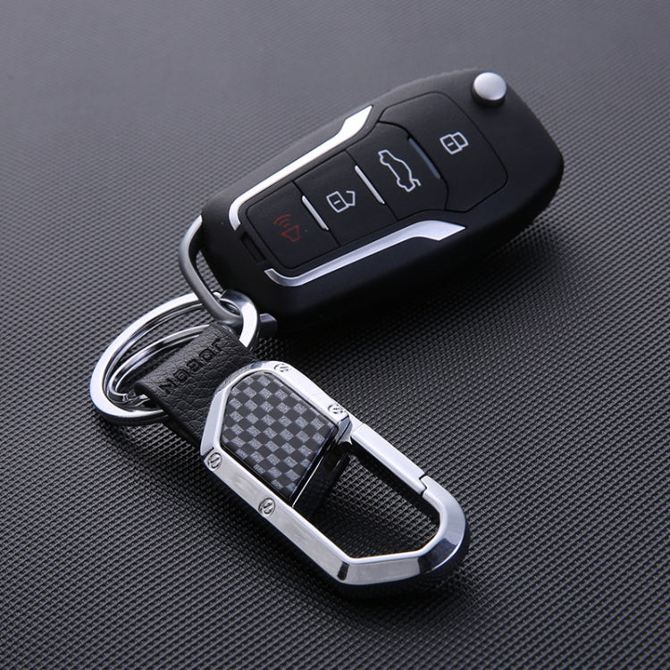 JOBON ZB-106A Business Men Metal Keychain Double Loop Car Pendant Keychain(Black Nickel) - free shipping - PMC TechLife - Order now!