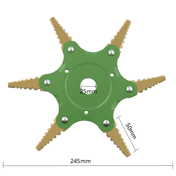 Toothed Mower Blade Six-Leaf Cyclone Blade Agricultural Weeder Parts(Golden Blade Bagged Red) - Lawn Mower, Saws & Accessories by PMC TechLife | Online Shopping South Africa | PMC TechLife | Buy Now Pay Later Mobicred