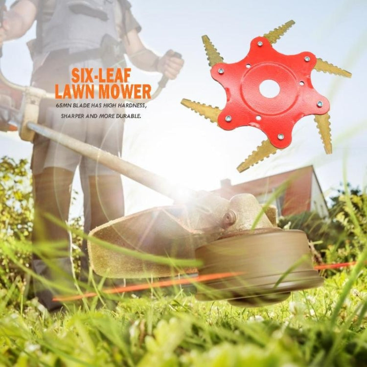 Toothed Mower Blade Six-Leaf Cyclone Blade Agricultural Weeder Parts(Golden Blade Bagged Yellow) - Lawn Mower, Saws & Accessories by PMC TechLife | Online Shopping South Africa | PMC TechLife | Buy Now Pay Later Mobicred