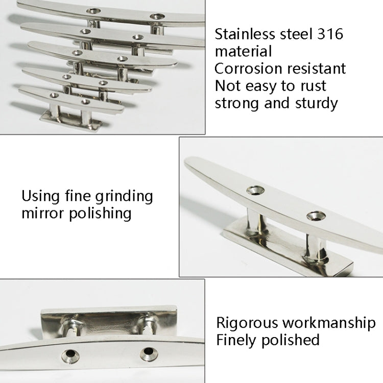 316 Stainless Steel Siamese Mooring Bollard For Marine Boat Yacht, Specification: 8 inch - Marine Accessories & Parts by PMC TechLife | Online Shopping South Africa | PMC TechLife | Buy Now Pay Later Mobicred