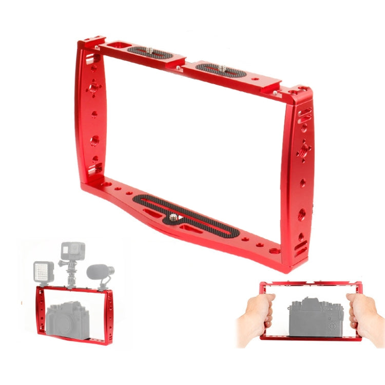 Diving Dual Handheld Grip Bracket Stabilizer Extension Phone Clamp Camera Rig Cage Underwater Case for GoPro HERO9 /8 /7, Colour: Red - Camera Cage by PMC TechLife | Online Shopping South Africa | PMC TechLife | Buy Now Pay Later Mobicred
