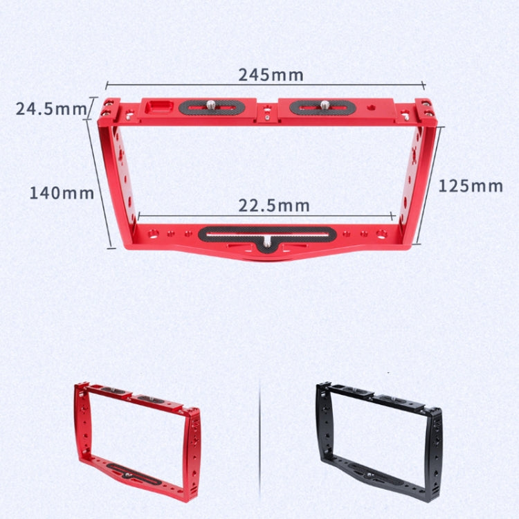 Diving Dual Handheld Grip Bracket Stabilizer Extension Phone Clamp Camera Rig Cage Underwater Case for GoPro HERO9 /8 /7, Colour: Red - Camera Cage by PMC TechLife | Online Shopping South Africa | PMC TechLife | Buy Now Pay Later Mobicred