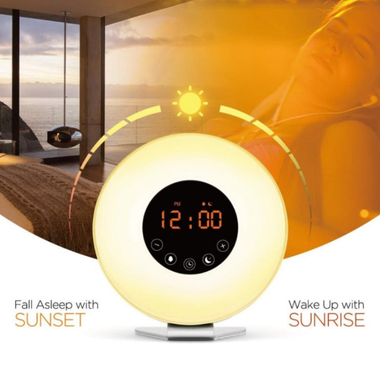 Simulated Sunrise And Sunset Sleep Light Alarm Clock with FM Radio(US Plug) - Alarm Clocks by PMc TechLife | Online Shopping South Africa | PMc TechLife | Buy Now Pay Later Mobicred