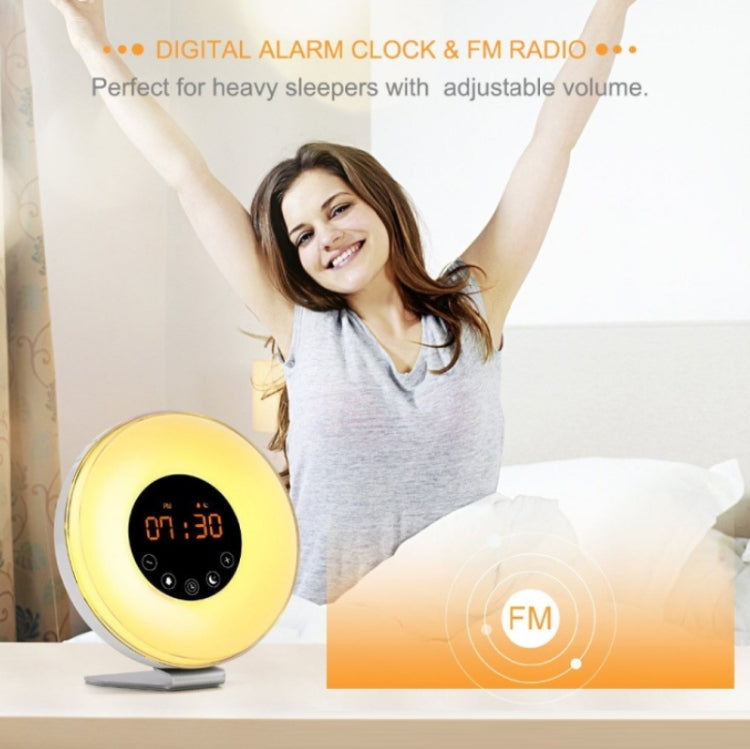 Simulated Sunrise And Sunset Sleep Light Alarm Clock with FM Radio(EU Plug) - Alarm Clocks by PMc TechLife | Online Shopping South Africa | PMc TechLife | Buy Now Pay Later Mobicred