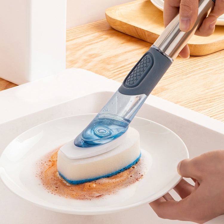 Kitchen Oil Dirty Pan Brush Can Add Detergent Sponge Brush Long Handle Cleaning Brush(Blue) - Cleaning Tools by PMc TechLife | Online Shopping South Africa | PMc TechLife | Buy Now Pay Later Mobicred