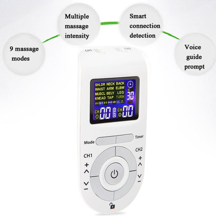 100B 12-mode Digital Meridian Physiotherapy Instrument Electronic Acupoint Pulse Acupuncture Massager, Specification: Battery Type(White) - Massage & Relaxation by PMC TechLife | Online Shopping South Africa | PMC TechLife