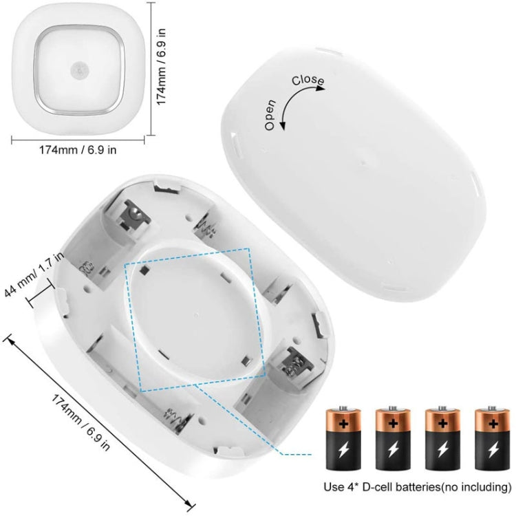 1145 Human Body Induction Ceiling Light Wireless Installation Battery Ceiling Lamp(White Shell Warm Light) - Sensor LED Lights by PMC TechLife | Online Shopping South Africa | PMC TechLife | Buy Now Pay Later Mobicred