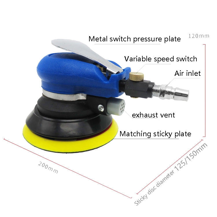 Pneumatic Sandpaper Machine Car Polishing Machine Grinding Machine Waxing Machine, Model: 5inch Regular - Polishing Machine & Accessories by PMC TechLife | Online Shopping South Africa | PMC TechLife | Buy Now Pay Later Mobicred