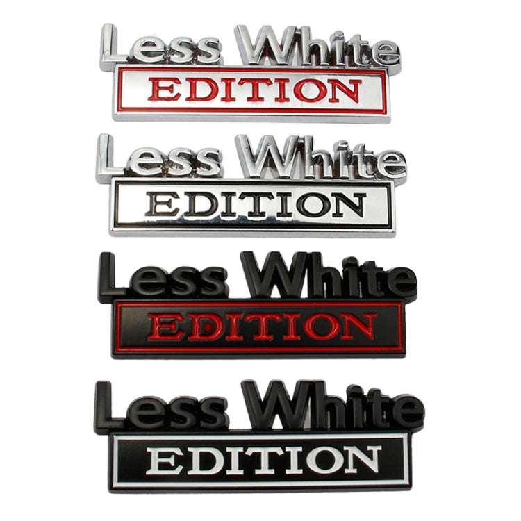 2 PCS Car Metal Leaf Board Label Less White Edition Modified Body Labeling(Silver Red) - Decorative Sticker by PMC TechLife | Online Shopping South Africa | PMC TechLife | Buy Now Pay Later Mobicred
