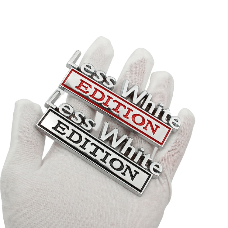 2 PCS Car Metal Leaf Board Label Less White Edition Modified Body Labeling(Silver Red) - Decorative Sticker by PMC TechLife | Online Shopping South Africa | PMC TechLife | Buy Now Pay Later Mobicred