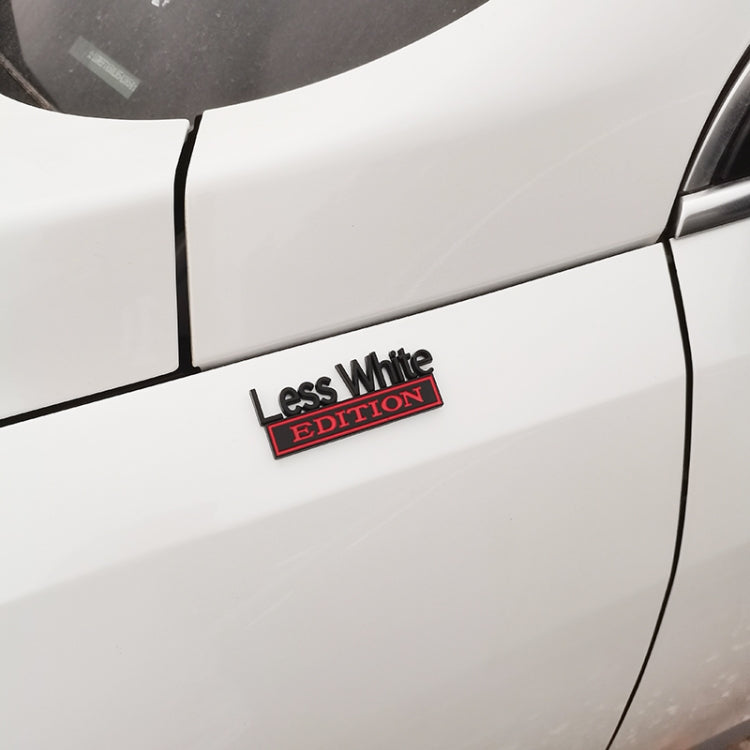 2 PCS Car Metal Leaf Board Label Less White Edition Modified Body Labeling(Silver Red) - Decorative Sticker by PMC TechLife | Online Shopping South Africa | PMC TechLife | Buy Now Pay Later Mobicred