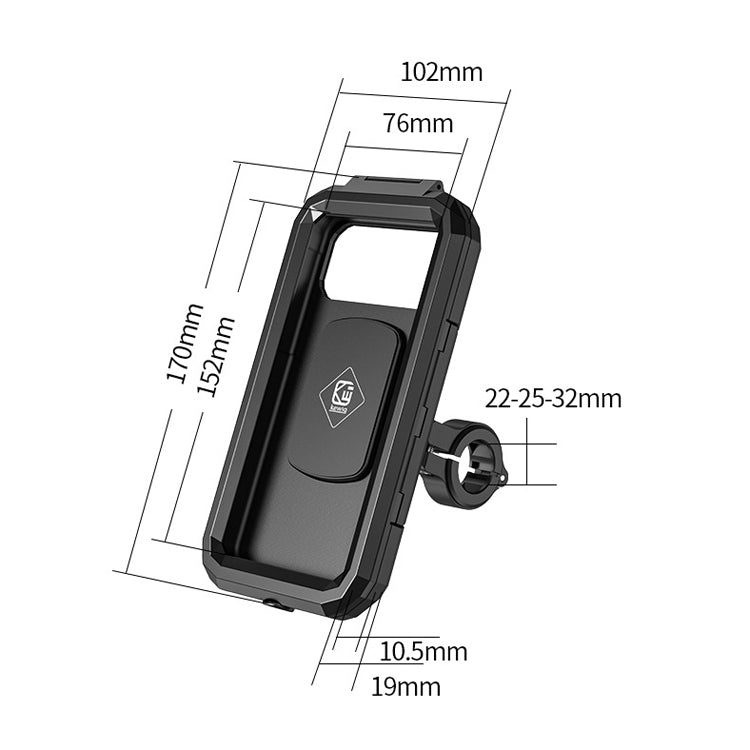 Kewig Bicycle Motorcycle Waterproof Box Mobile Phone Bracket Riding Touch Mobile Phone Fixed Seat(M18S-B1 Small Handlebar Installation) - free shipping - PMC TechLife - Order now!