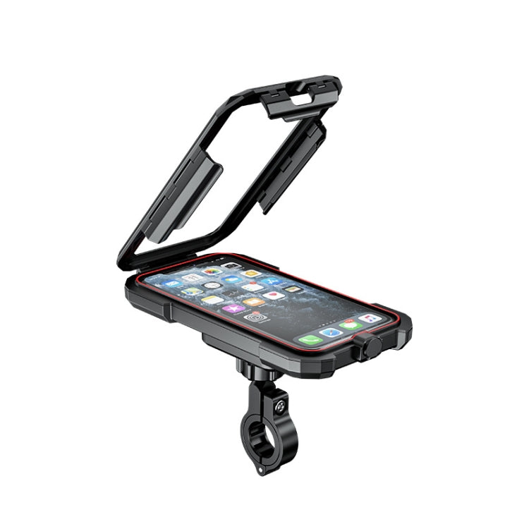 Kewig Bicycle Motorcycle Waterproof Box Mobile Phone Bracket Riding Touch Mobile Phone Fixed Seat(M18L-B1 Large Handlebar Installation) - Holder by Kewig | Online Shopping South Africa | PMC TechLife | Buy Now Pay Later Mobicred