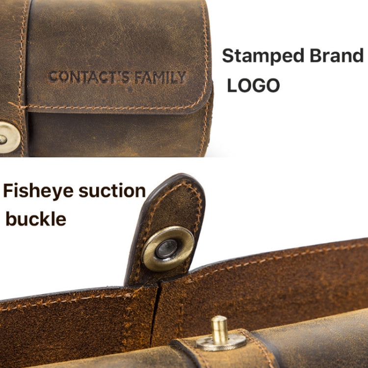 Contacts Family CF1117A 3 Watch Positions Leather Watch Box Round Buckle Outdoor Travel Watch Storage Box(Black) - free shipping - PMC TechLife - Order now!