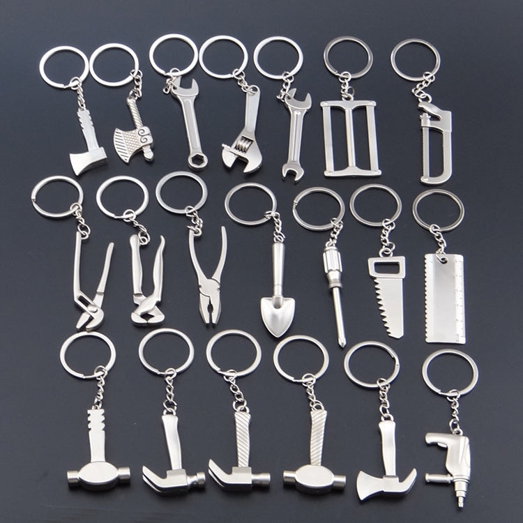 10 PCS Tool Metal Keychain Car Key Ring Pendant, Colour: H-394 Unilateral Pattern Hammer - free shipping - PMC Jewellery - Order now!