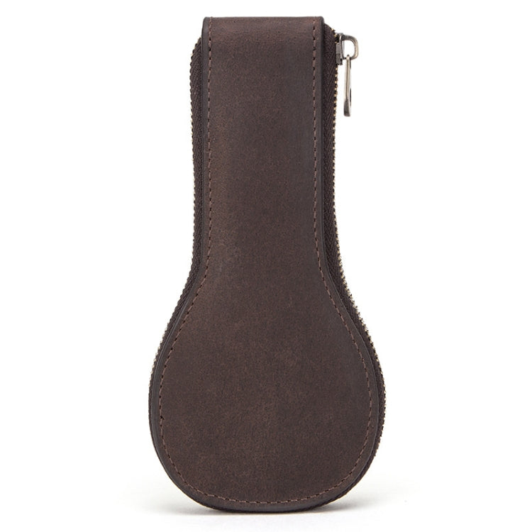 Contacts Family CF1112 Single Watch Position Retro Crazy Horse Leather Watch Storage Box Watch Zipper Case(Coffee) - free shipping - PMC TechLife - Order now!