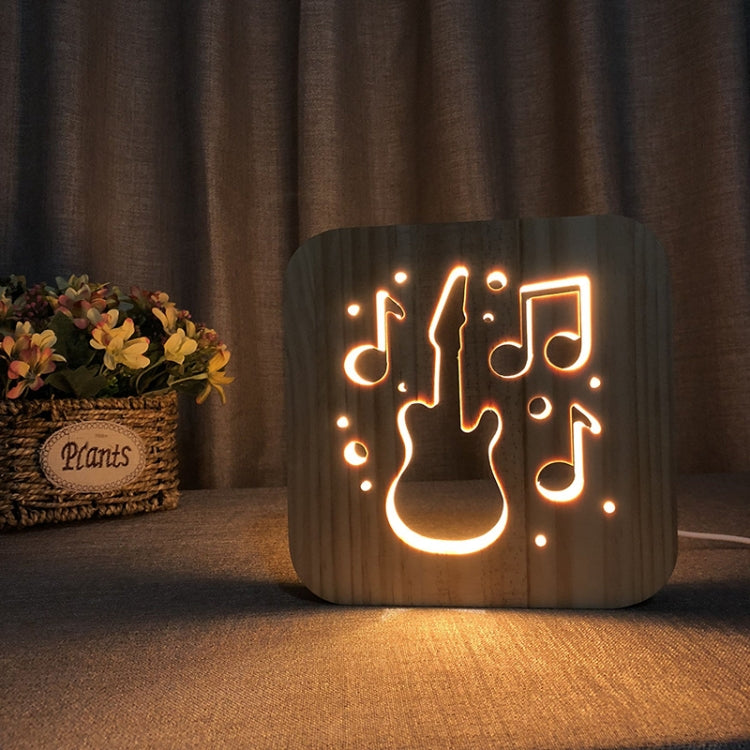 FS-T1877W 2.5W Guitar Shape Solid Wood Table Lamp LED Night Light(Warm White Light) - Night Lights by PMc TechLife | Online Shopping South Africa | PMc TechLife | Buy Now Pay Later Mobicred