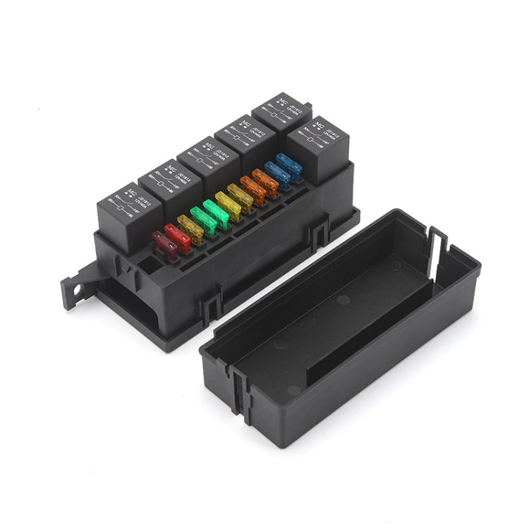 Car Modified 12V / 4Pin / 40A Black Shell 11-Way Fuse With 6-Way Relay Car Machine Cabin Link Inner Cassette Seat - Fuse by PMC TechLife | Online Shopping South Africa | PMC TechLife | Buy Now Pay Later Mobicred