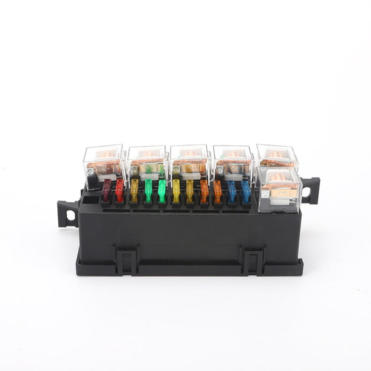Car Modified 12V / 4Pin / 40A Black Shell 11-Way Fuse With 6-Way Relay Car Machine Cabin Link Inner Cassette Seat - Fuse by PMC TechLife | Online Shopping South Africa | PMC TechLife | Buy Now Pay Later Mobicred